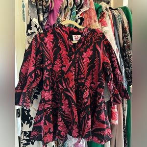 Victoria Dunn peplum top sz small nwot